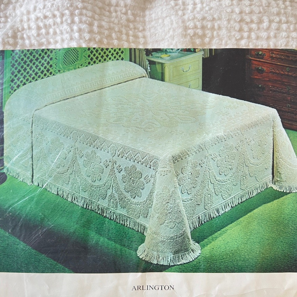 VTG House of Windsor Arlington Woven Bedspread Double Full Snow White NOS Sealed